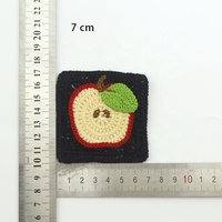 Applique carrée de fruits de 7 cm, tissée à la machine, imitation crochet fait main, à coudre pour chapeaux et poches de vêtements, accessoires DIY
