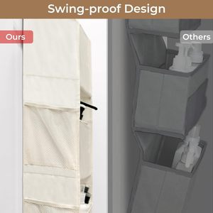 Over The Door Organizer 6 <b>Shelf</b> Detachable Storage With 8 Pockets Waterproof Anti Tilt Behind Door Wall Mount - Product Image 6