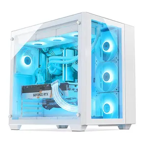 2024 New Arrivals Two Sides Tempered Glass Panel Cube Computer Case Gabinete ATX PC Case Gaming Computer Cases With RGB Fans
