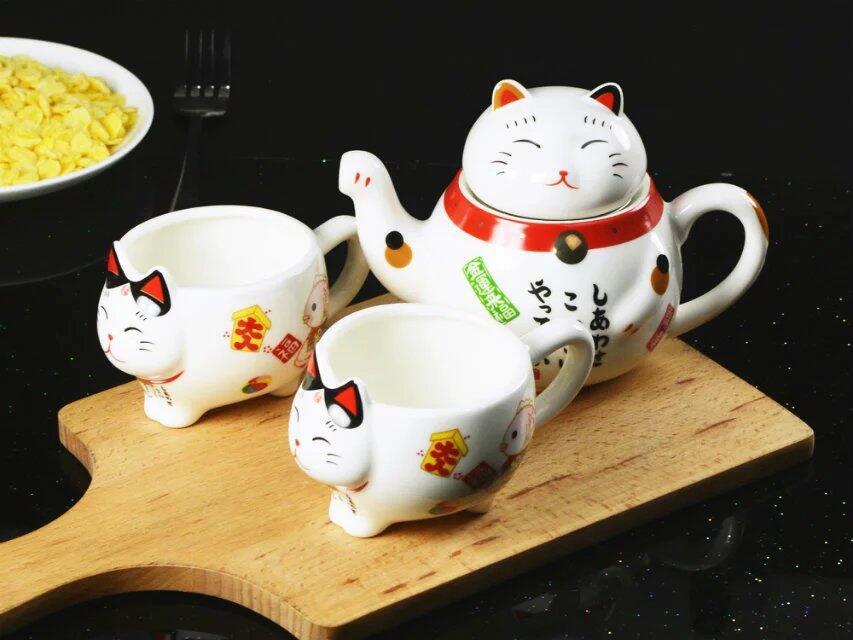 Rojo juego de té