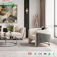 Modernes Wohnzimmer-Sofa-Set mit Goldmetallgestell und Samtbezug, Sonnenstrahl-Detail, Komplette Hausanpassung für Villa- und Herrenhaus-Projekte