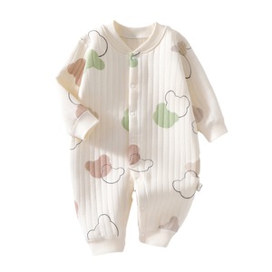 Body en coton tricoté épais pour bébé, combinaison unisexe pour printemps, automne et hiver, vêtements pour nouveau-né, sous-vêtements de couche de base - Product Image 5