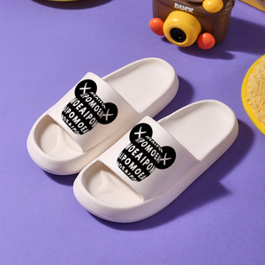 <span class=keywords><strong>Calzature</strong></span> da bagno Color caramella da donna stampate personalizzate Unisex Eva morbide pantofole da casa con suola spessa antiscivolo - Product Image 3