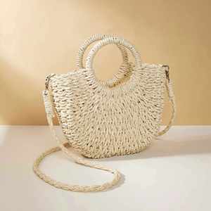 2024 Hot Sale <b>Paper</b> <b>Straw</b> Beach Bag Small Size Beach Shoulder Bag <b>Straw</b> Bag J0202 - Product Image 6