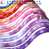 Lacets colorés flocon de neige 0,8 cm pour l'hiver, sangles d'ambiance romantique pour chaussures de skate, chaussures décontractées, et emballages