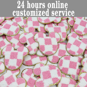 Usine en gros divers modèles design <span class=keywords><strong>rose</strong></span> série château arc chenille patchs - Product Image 6