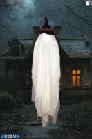 Décoration d'Halloween suspendue AROMA de 7 pieds avec lumières cascade pour la nuit d'Halloween, les soirées cosplay et les fêtes