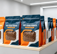 Sachet Doypack en Mylar avec fermeture zip, personnalisable avec logo imprimé, pour aliments pour animaux, snacks, fruits secs, thé, café et autres produits alimentaires