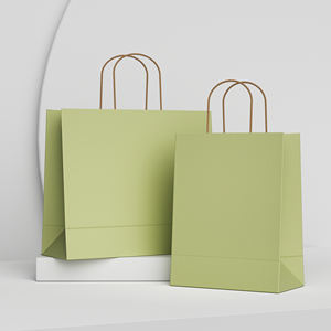 Wholesale Custom Logo Printed Recycled <b>Brown</b> Kraft <b>Paper</b> <b>Bag</b> for Pizza and Champagne Takeaway Food and Promotion Packaging - Product Image 1