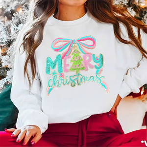 <span class=keywords><strong>2025</strong></span> Mới Tùy Chỉnh Bow Lớn Vui Vẻ Và Tươi Sáng Giáng Sinh Long Lanh Sequin Thêu Chữ Sắt Trên Các Bản Vá Lỗi Cho Tự Kết Dính Quần Áo - Product Image 5