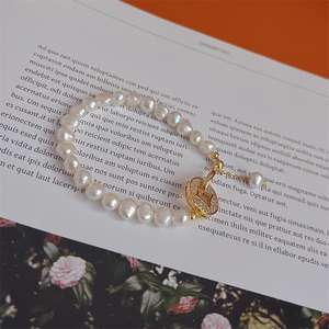 Zhuji <b>Pearl</b> Baroque <b>Bracelet</b> with 14K <b>Gold</b> Deposit Good Color Preservation Brand New 'Get Rich Money Buckle' Design - Product Image 1