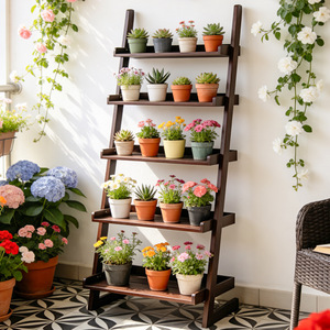 Floor-standing flower <b>stand</b>, balcony-specific tiered folding flower <b>stand</b>, simple flower <b>pot</b> plant rack, multi-layer storage - Product Image 1