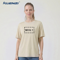 Camiseta Kuenzi Regular Personalizada con Logotipo, Cuello Redondo, Manga Corta, 100% Algodón, 210GSM, Hombros Caídos, Talla Grande para Mujer
