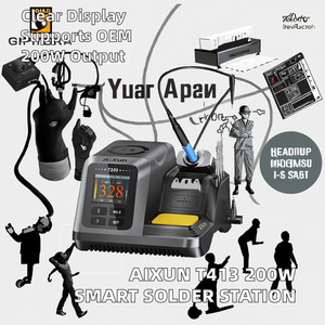 Estación de Soldadura Inteligente Integrada Digital Aixun T413 de <span class=keywords><strong>200W</strong></span> con Mango T245, Herramienta de Soldadura de 220V/50Hz para Soldar y Reparar - Product Image 2