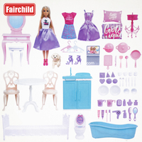 Poupées éducatives en vinyle de 11,5 pouces, modèle de jouet de mode, maison de poupée luxueuse avec fenêtre, boîte, pour filles de 3 à 6 ans, marque Fairchild