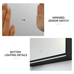 خزانة أدوية معلقة على الحائط مع مرآة مضادة للضباب وإضاءة LED قابلة للتعتيم ورف قابل للتعديل وباب واحد - Product Image 5