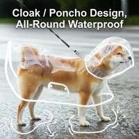 Poncho imperméable transparent et simple pour chien avec capuche, en polyester, motif à pois d'Halloween, pour petits/moyens/grands chiens
