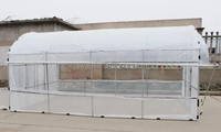 Serre agricole Zewo à structure galvanisée avec film PE, grande serre à simple travée, côtés transparents, ventilation, hydroponie