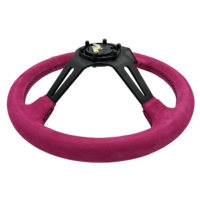 350 MM Universal Rose Suede Deep Dish 95 MM Drift Racing Games Volant modifié