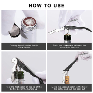 Tire-bouchon de Sommelier Personnalisé et Ouvre-bouteille à Double Charnière, Tire-bouchon de Sommelier et Ouvre-bouteille à <span class=keywords><strong>Vin</strong></span> - Product Image 5