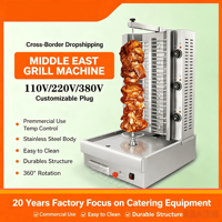 Ensemble d'équipement de barbecue automatique, machine à brochettes, gril et remplisseur de sauce, commercial pour kebab