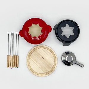 Bán buôn men gang sô cô la Fondue Set <span class=keywords><strong>mini</strong></span> pho mát men nồi với dĩa và tái sử dụng - Product Image 3