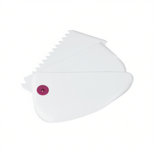 Ensemble de 3 spatules à pâte blanches avec points roses, outil de pâtisserie - Product Image 2