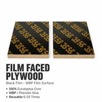 Panneau de coffrage en contreplaqué d'eucalyptus noir filmé réutilisable 4x8, dimensions personnalisées, étanche, classe E1, première qualité pour la construction