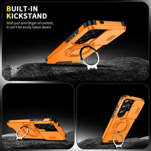 Funda con Anillo Giratorio para <span class=keywords><strong>Samsung</strong></span> Galaxy S26 <span class=keywords><strong>Ultra</strong></span> S25 Edge S24 Plus S23 FE, Cubierta Deslizante para Cámara, Protección Antigolpes de Grado Militar - Product Image 3