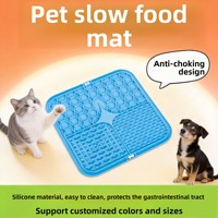 Tapis de léchage pour animaux de compagnie personnalisable en silicone à ventouse, gamelle anti-étouffement à alimentation lente, design carré sur mesure, directement de l'usine
