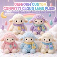 OEM ODM Maßgefertigter Konfetti-Wolken-Lamm Plüsch-Schlüsselanhänger Maskottchen Werbegeschenk Neujahrsgeschenk mit Logo CPC Saisonales Feiertagsgeschenk Weiches Spielzeug