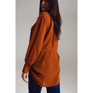 Camicia in Chiffon Colore Cammello - Product Image 5