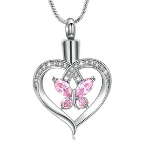 Jijd40033 nuovo 2024 ho una farfalla gemma nel mio cuore gioiello in acciaio inossidabile cremazione personaggio osso cenere cremagliera ciondolo Souvenir - Product Image 4