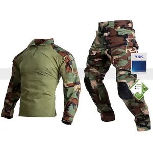 Emersongear Tactical Combat Shirt pantaloni Woodland Camouflage Uniform G3 Tactical Pants uniformi con ginocchiere