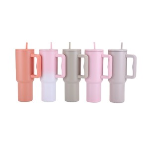 Stainless Steel Insulated Mug 40oz With Handle And Straw Travel Cup For Outdoor And Car Use - Product Image 3