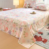 Drap Plat de Qualité 100% Coton Nouvelle Arrivée Luxe Taille Twin Respirant Motif Imprimé pour Chambre à Coucher Hôtels Maisons Queen Disponible