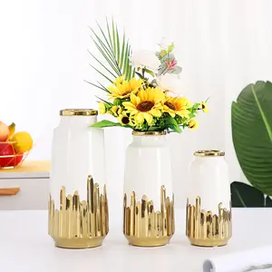 Nordic Electroplated Ceramic Vase Flower Arranging Vase Living Room Furnishings