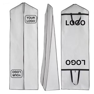 New Style Trailing Wedding Dress Dust <b>Bag</b> Non-woven Luxury <b>Garment</b> Custom logo Foldable Clothes Cover for Evening - Product Image 1