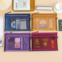 Sac à documents A4 personnalisé Startrichest avec poignée, sac à fichiers en maille transparente à double couche, pochette de rangement pour certificats, sac de projet