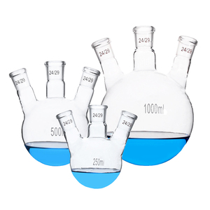 Fiole à trois collets à fond rond 100ml 250ml 1000ml en verre épais pour expériences de laboratoire de chimie - Product Image 5