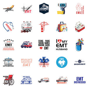 Stiker ambulans medis, 50 buah obat darurat EMT EMSS tema medis - Product Image 4