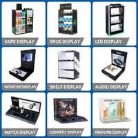 Présentoir de comptoir rectangulaire personnalisé pour cosmétiques et tabac sans fumée Cigarette Stand for Smoke Shops