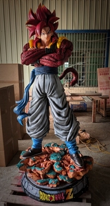 Statue Dragon Ball GT 1:1 grandeur nature sur mesure <span class=keywords><strong>Super</strong></span> <span class=keywords><strong>Saiyan</strong></span> 4 <span class=keywords><strong>Gogeta</strong></span> avec base en roche, <span class=keywords><strong>figurine</strong></span> d'anime de collection - Product Image 1
