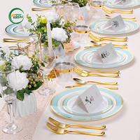 Assiettes décoratives rigides en plastique PS de qualité professionnelle Flash, bord vif, pour traiteur et événements spéciaux