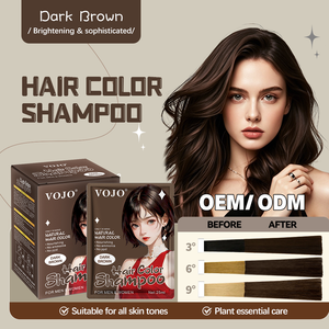 Shampoo colorant capillaire brun foncé OEM/ODM en marque privée, couvrance à 100 % des <span class=keywords><strong>cheveux</strong></span> gris, extrait naturel, sans ammoniaque, pour tous types de <span class=keywords><strong>cheveux</strong></span>, usage domestique - Product Image 2