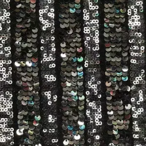RTS 3+5mm Sequin Stripe Embroidery Fabric For Cloth