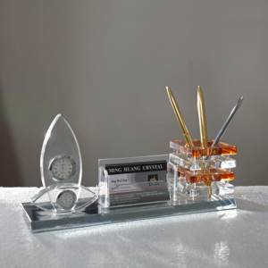 Mh-ph005 Tùy Chỉnh Thực Hiện Quà Tặng Độc Đáo Pha Lê Bàn Thiết Lập Tinh Thể Đồng Hồ Và Cube Thẻ Kinh Doanh Chủ Và Bút Quà Tặng Thiết Lập - Product Image 3