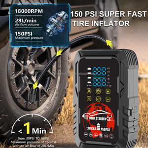 Пусковое устройство с компрессором, портативное пусковое устройство для автомобиля с воздушным насосом, внешний аккумулятор с функцией подкачки шин - Product Image 3