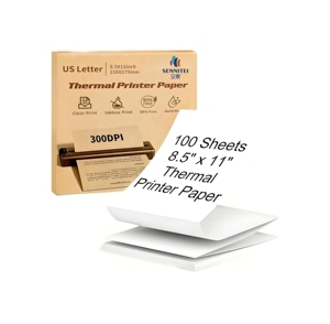Carta termica continua con lettera 8.5x11 Fanfold 70g senza Mini stampanti termiche senza BPA fatture continue ricevute di imballaggio - Product Image 1