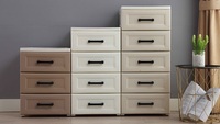 Ensemble de meubles de salon pour bébé Haogle, armoire à vêtements pour enfants, armoire de rangement en plastique pour chambre à coucher, tiroirs en plastique, plusieurs couleurs